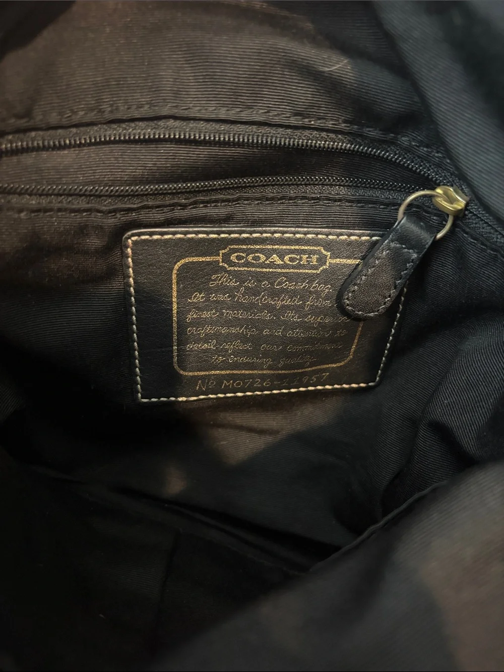 Coach Black and Khaki Signature Canvas Bag